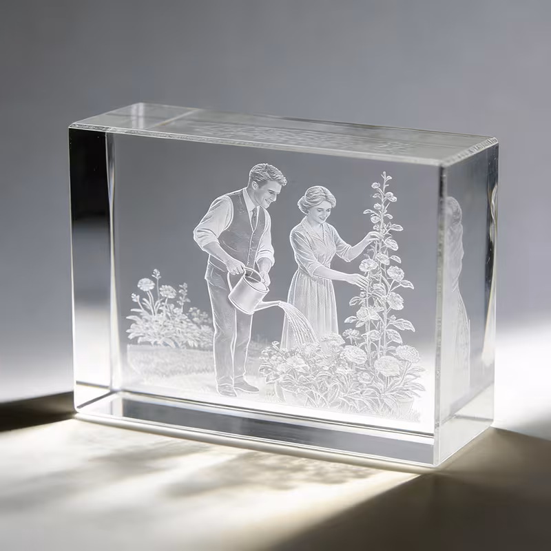 personalized 3d laser engraved crystal photo cube custom portrait statue waterproof crystal souvenir elegant desktop decor ideal gift for wedding easter valentine birthday
