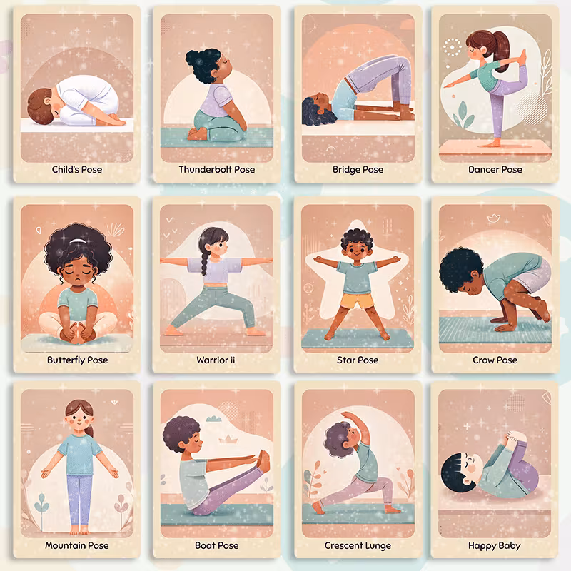 24pcs yoga guide card set suitable for beginners and seniors friendly chair home stretching s basic yoga practice cards foundational yoga practice gentle exercise stretching fun yoga