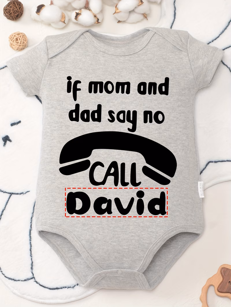 customizable fun pattern pure round neck onesie for infants featuring design ideal for summer crawling this 100 outfit allows for personalized text making it a cute and unique gift for thanksgiving an