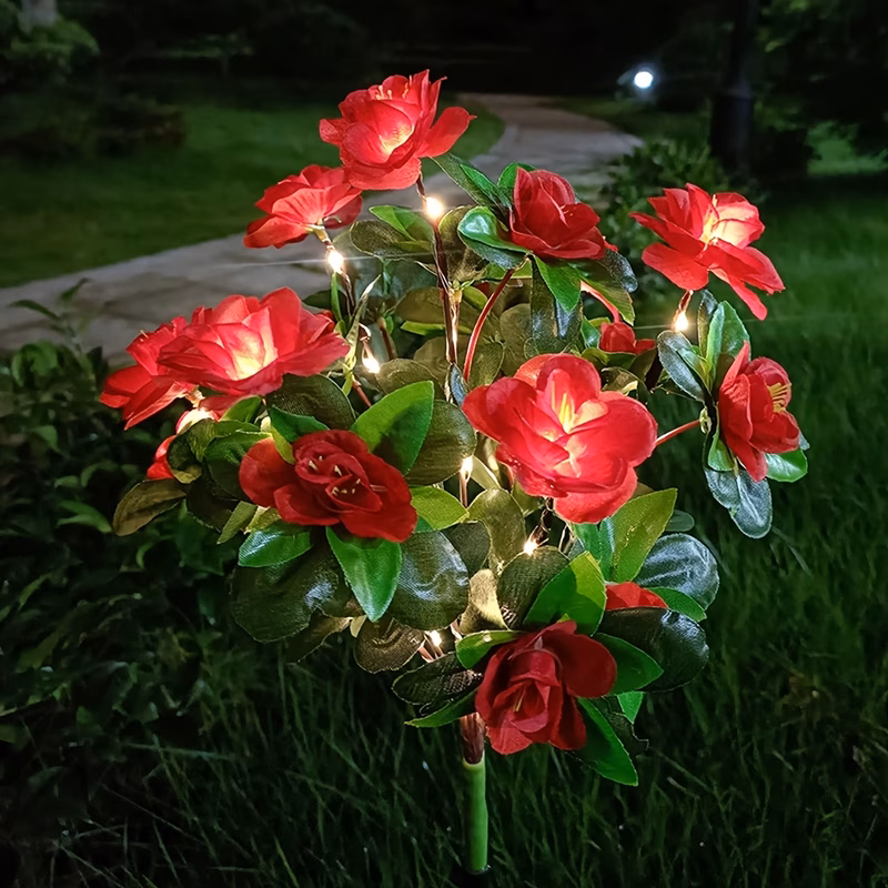 1pc of solar powered light for outdoor use courtyards and lawns this simulated flower light is ideal for decorating gardens and festival party scenes