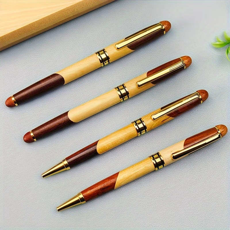 4 6 white wood wooden pens deluxe gift box set gift pen retractable ballpoint pen signature pen birthday gift teachers day supplies new year office supplies graduation commemorative gift