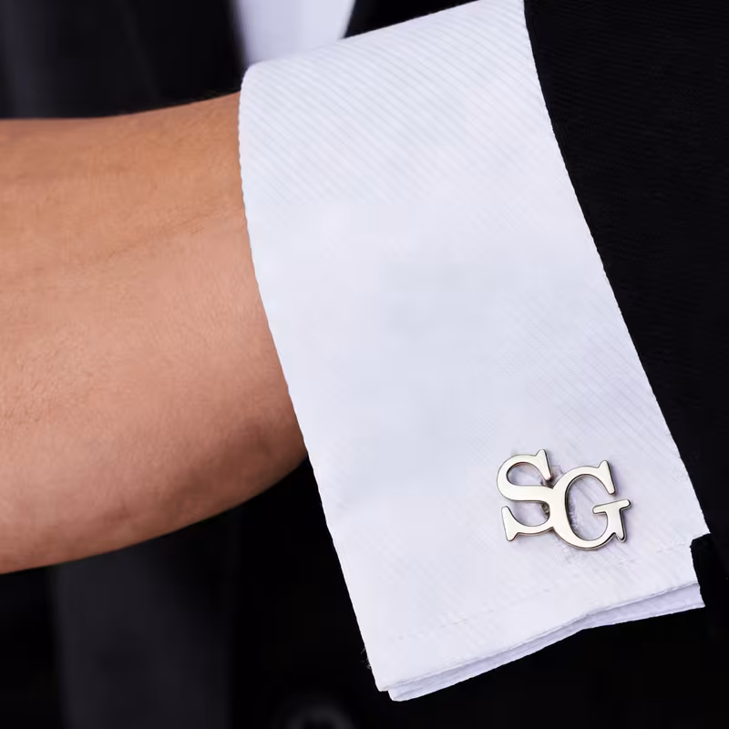 customized customized letter 304 stainless steel cufflinks customized initial cufflinks personalized couple letter cufflinks 304 stainless steel minimalist gentleman cufflinks groom cufflinks gifts fo