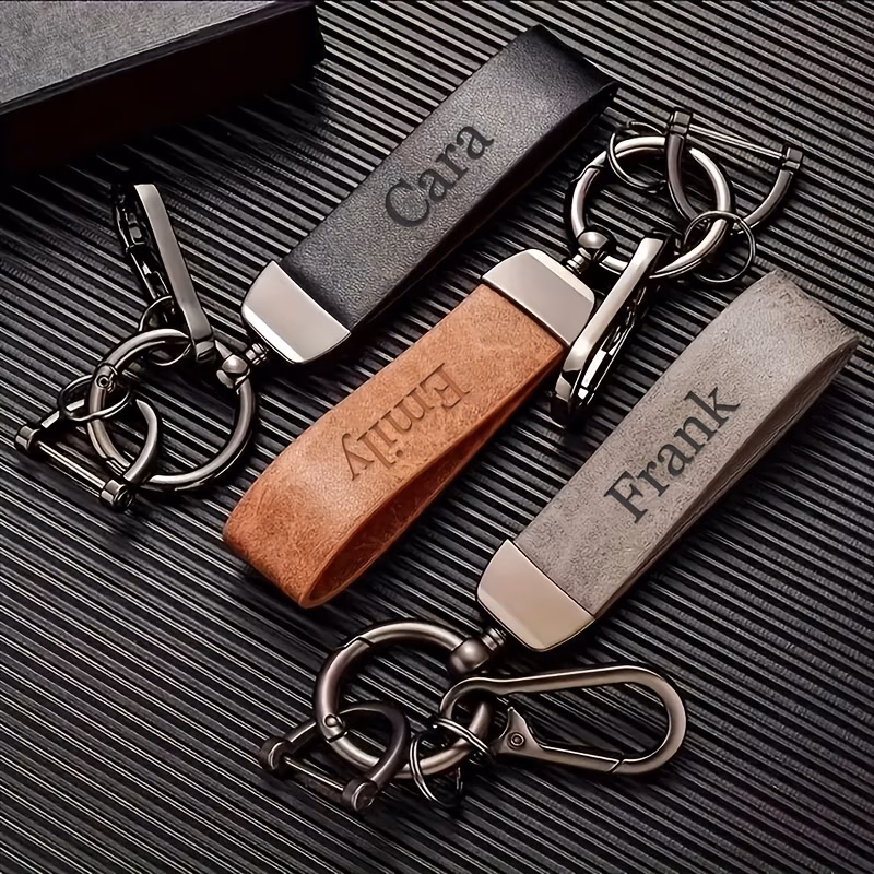 personalized laser engraved keychain text faux leather car keychain diy engraving for fathers day valentines day and christmas gifts vintage style custom keychain for all vehicles