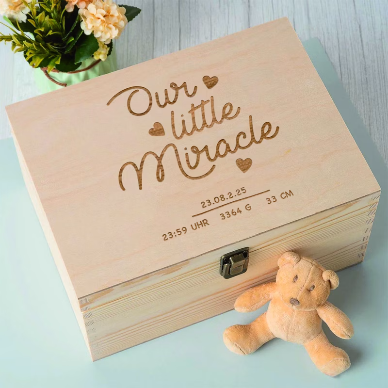 custom lidded storage box personalized wooden gift box for storage birthday gift box keepsake box for birth personalized birth gift christening gift keepsake memory box rectangular souvenir box storag