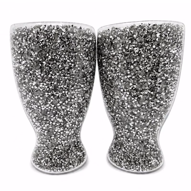 set of 2 crushed glasses 400ml goblets 12 drinkware for coffee tea cocktails parties gifts