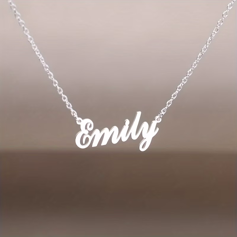 customizable english letters stainless steel font name necklace womens versatile jewelry personalized private custom nameplate pendant necklace daily wear jewelry