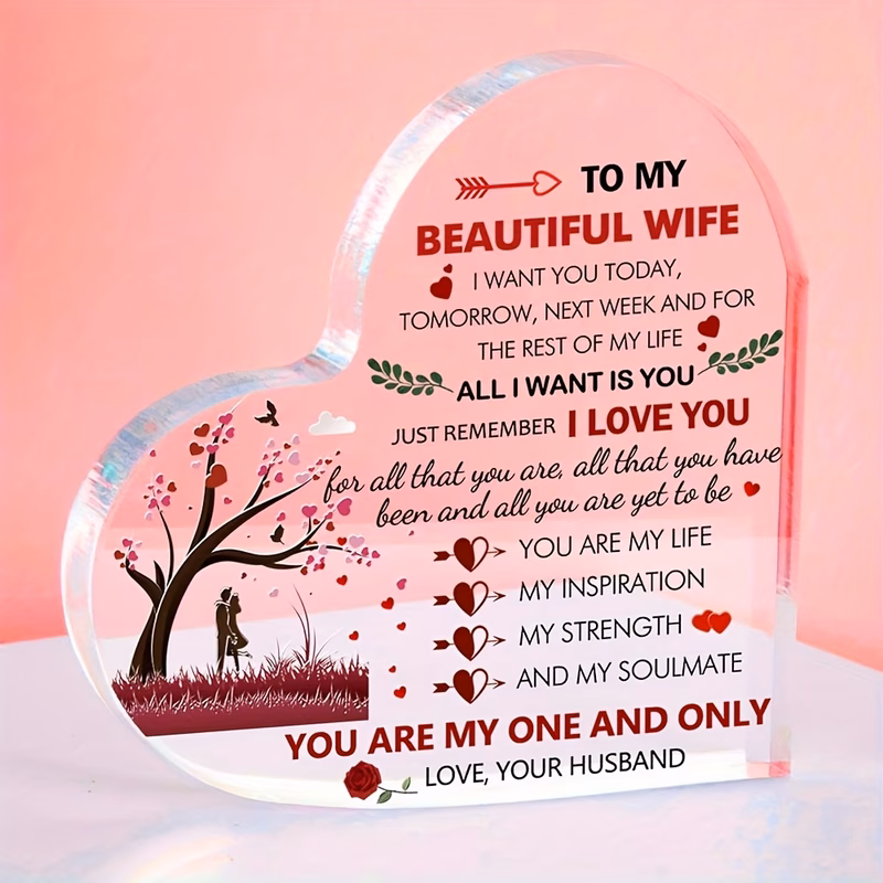 acrylic heart keepsake for wife romantic gift sayings cherry design birthdays anniversaries or special occasions from husband couple decor halloween christmas decoration
