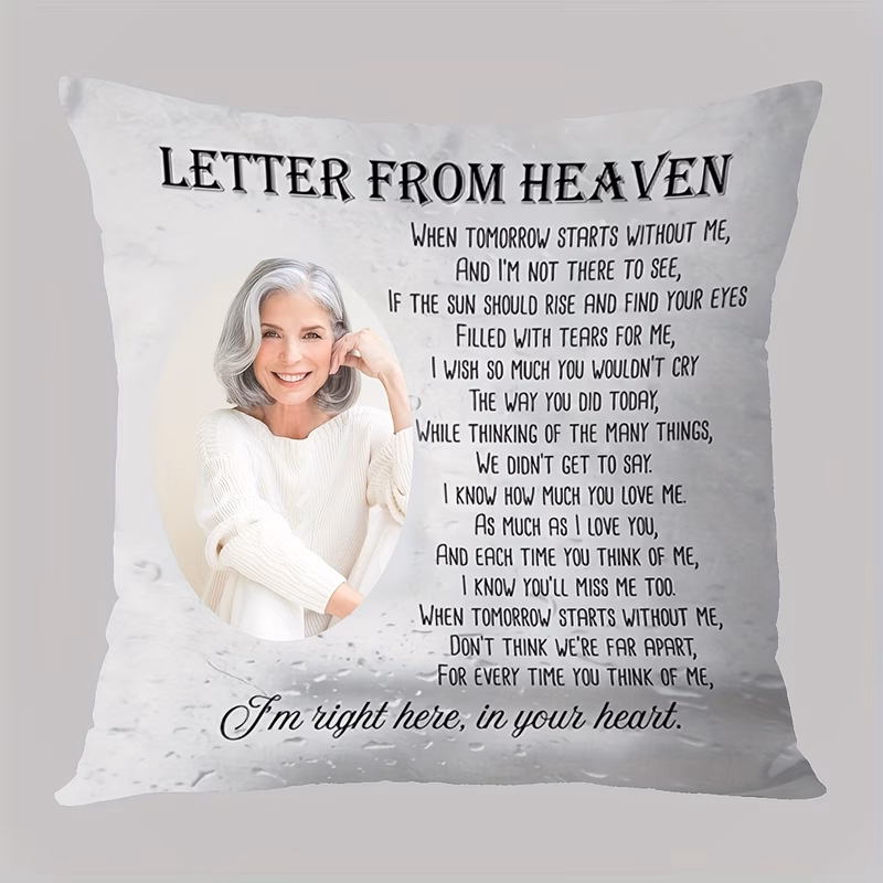 custom made 1pc short plush decorative pillowcase book memorial pillow cover personalized commemorative gift condolence gift memorial gift single sided print 18x18 inches suitable for sofa living room