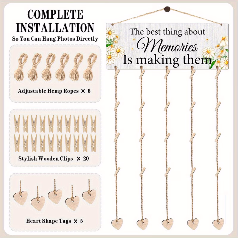 wooden hanging photo frame set christmas housewarming and more ideal gift for partner and neighbors artistic wall decor