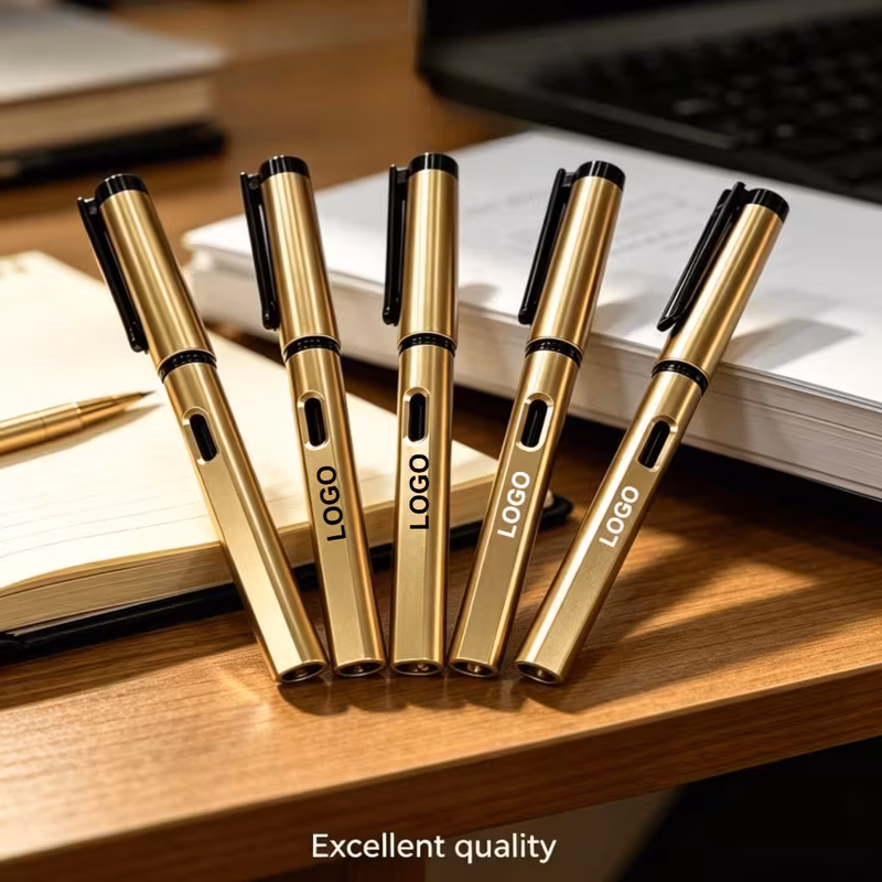 15 30pcs custom engraved golden metallic paint plastic pens personalized name logo luxury business signature pens customizable executive writing pens for promotional gifts teacher wedding graduation p