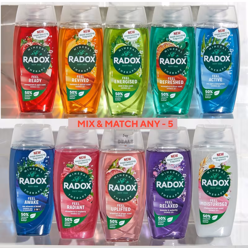 mixed scent shower gel body wash 5 x 225ml random from picture