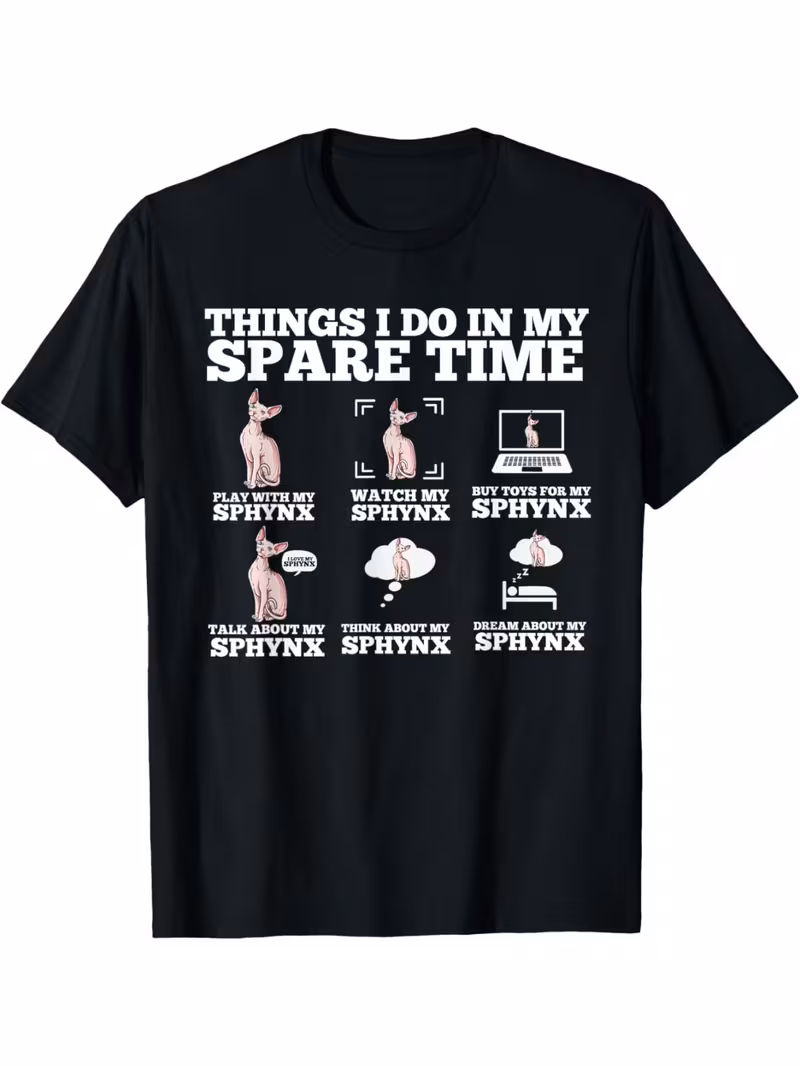 mens funny t shirt things i my graphic tee with activities heavyweight 180gsm black shirt casual everyday convention wear for cat lovers regular fit short sleeve crewneck humorous apparel design durab