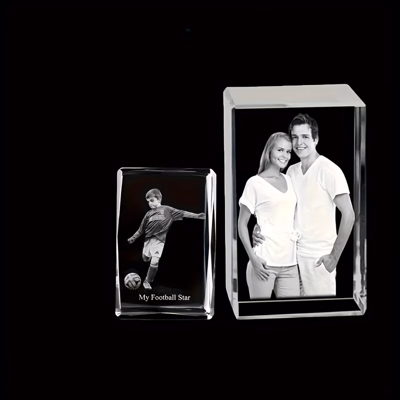 1 personalized laser engraved photo crystal glass ornament custom portraits pets wedding anniversary photos room bedroom or office romantic decor ideal gift for mother day easter graduation valentine