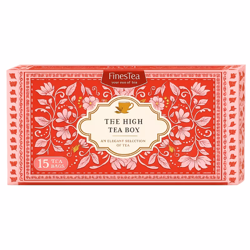 the high tea premium tea gift box black tea green tea 15 tea bags total luxury red