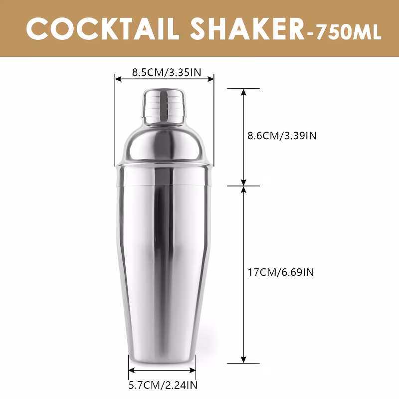 suitable for bartender gifts double layer stainless steel material built in measuring and filtering system 304 stainless steel wine mixer for parties and cocktail art
