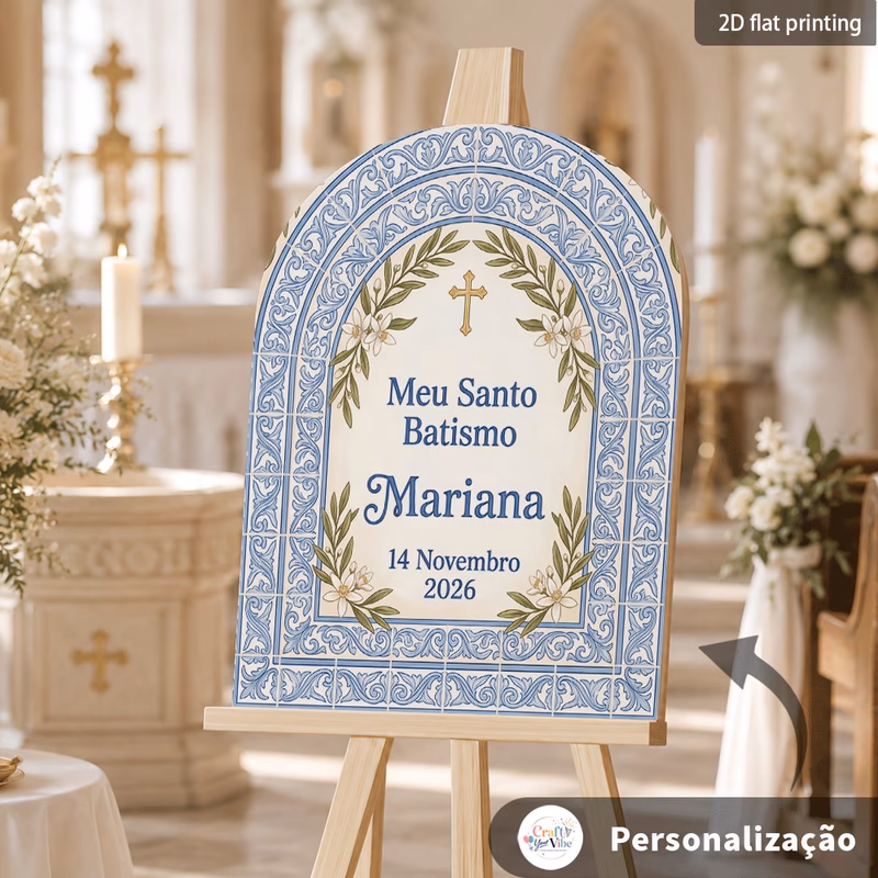 personalized portuguese welcome sign suitable for church ceremonies custom baby name date plate with pvc suitable for banquet decor batismo keepsake gift french language suitable for newborn christeni