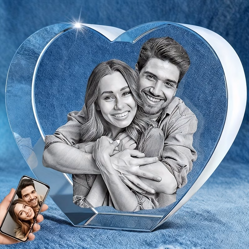 one custom heart shaped photo frame diy laser engraved fade resistant personalized picture suitable for living room bedroom or office decoration perfect as a gift for birthdays mothers day or annivers