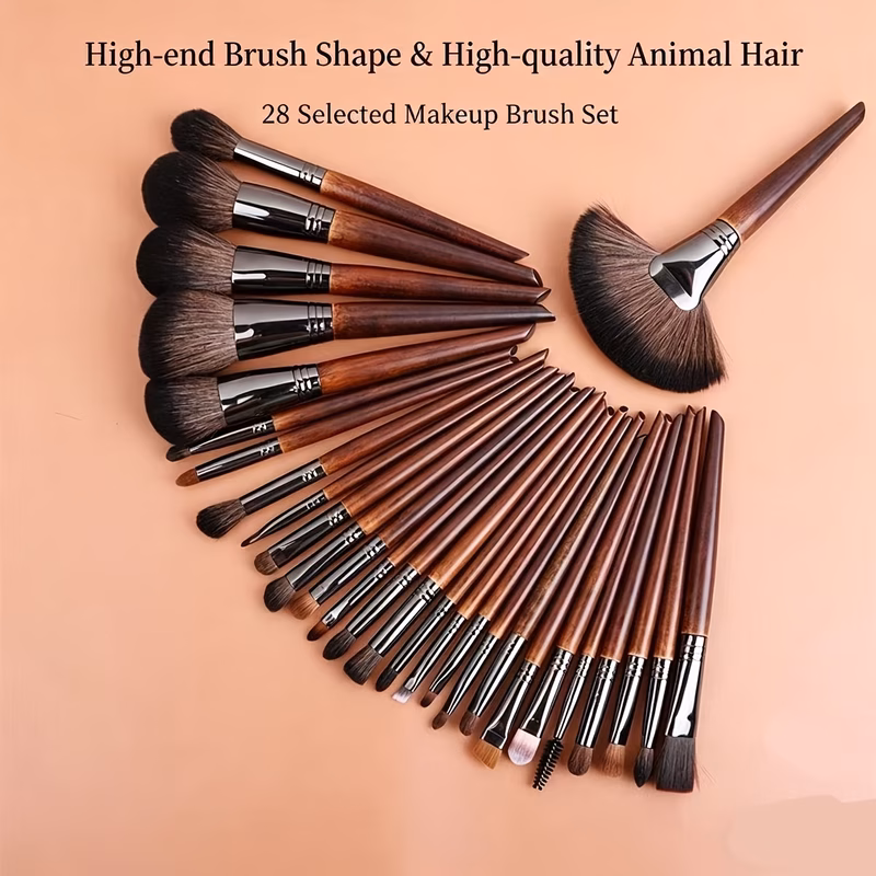 professional 28pcs goat hair makeup brush set