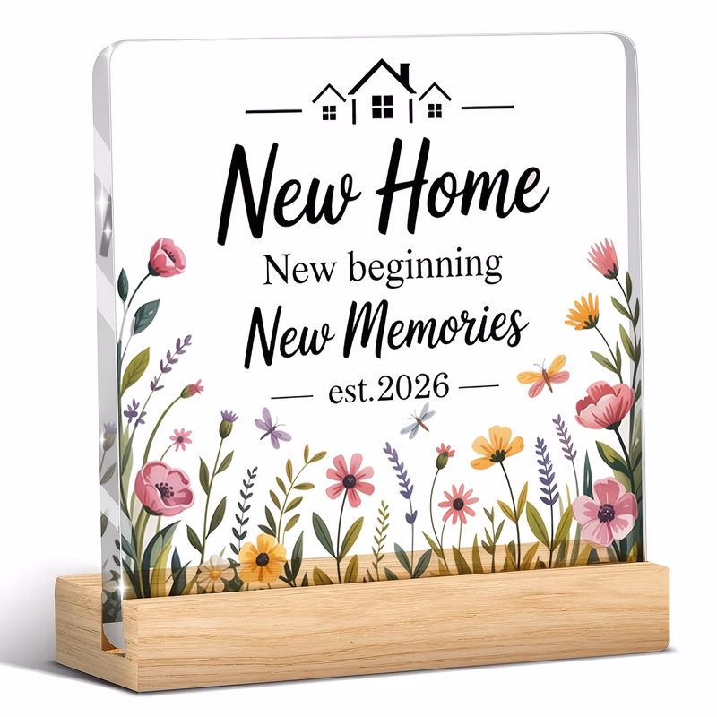 2d flat 1pc moving gift best housewarming present for 2026 sign funny new memory creative acrylic plaque suitable for room shelf desk decor gift acrylic material
