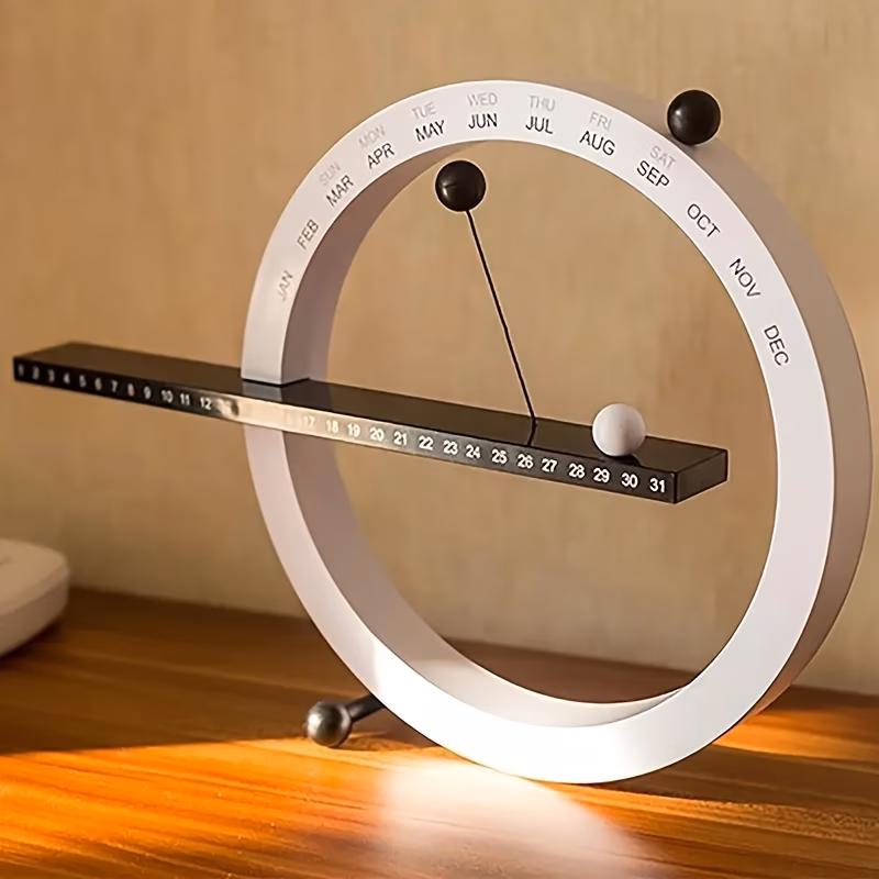 1pc creative magnetic ball clock perpetual wall calendar novelty home decor european style living room bedroom ornaments for desk office decor