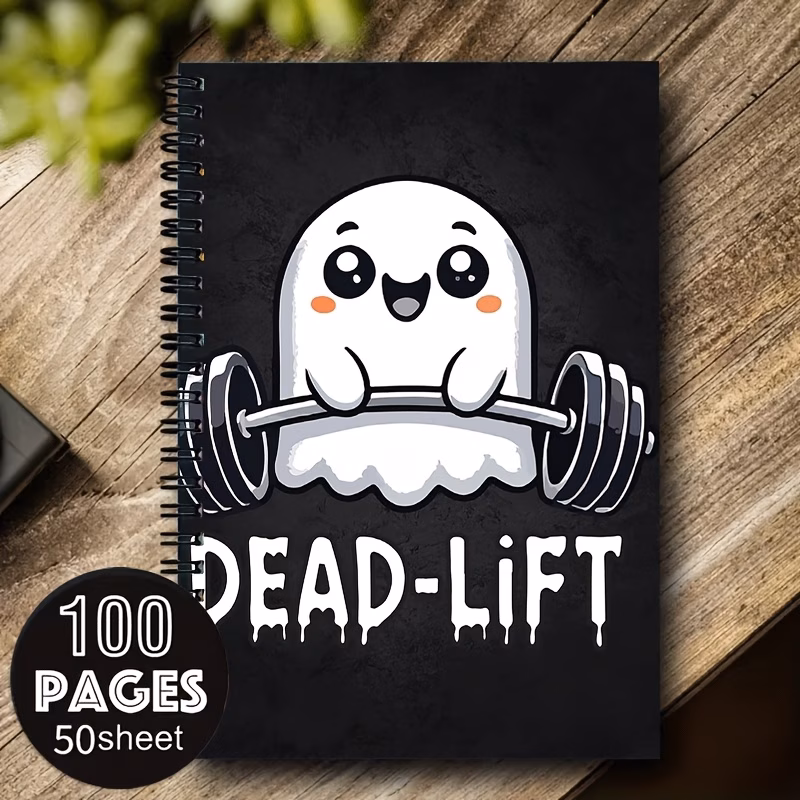 2d plane lined notebook cute deadlift fitness log workout planner with weightlifting design deadlift logbook fitness journal halloween fitness gift for women and men 140 pages
