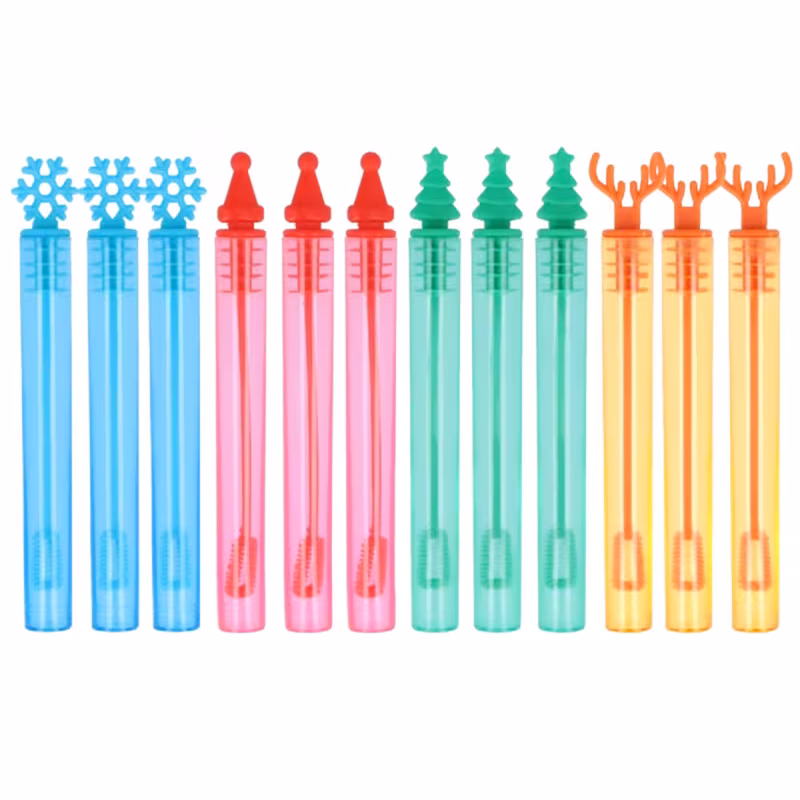 24 mini christmas bubble tubes 4ml kids bubble wands with festive toppers party bag fillers stocking gift favors