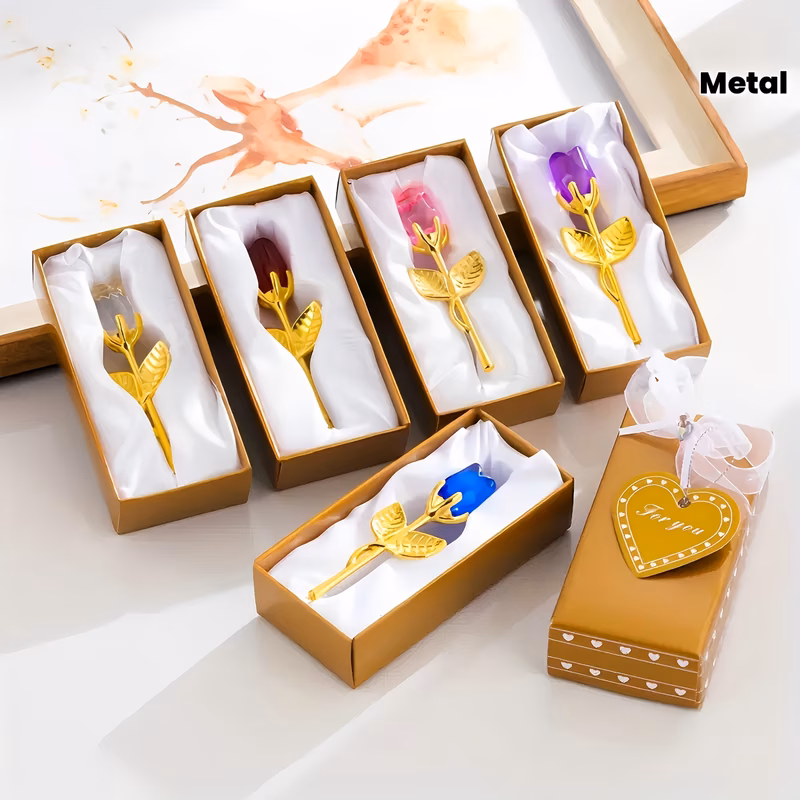 5pcs crystal flowers without gift box handmade flowers branches with petals for wedding home event decoration