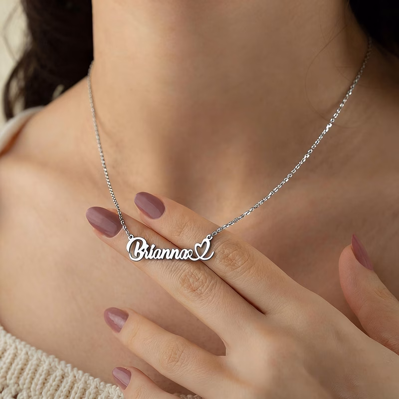 customized heart shaped letter pendant necklace personalized necklace made of 304l stainless steel with plating custom jewelry for special gifts family