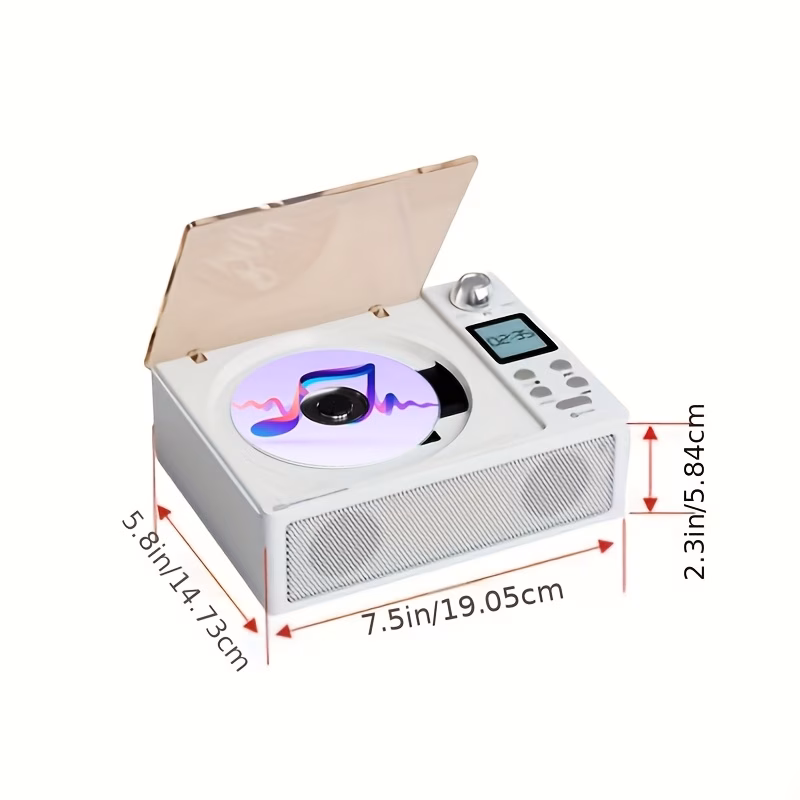 portable cd player home desktop cd player with rechargeable battery dual speakers supports opt usb tf card aux fm with remote control lcd display 3 5mm headphone jack
