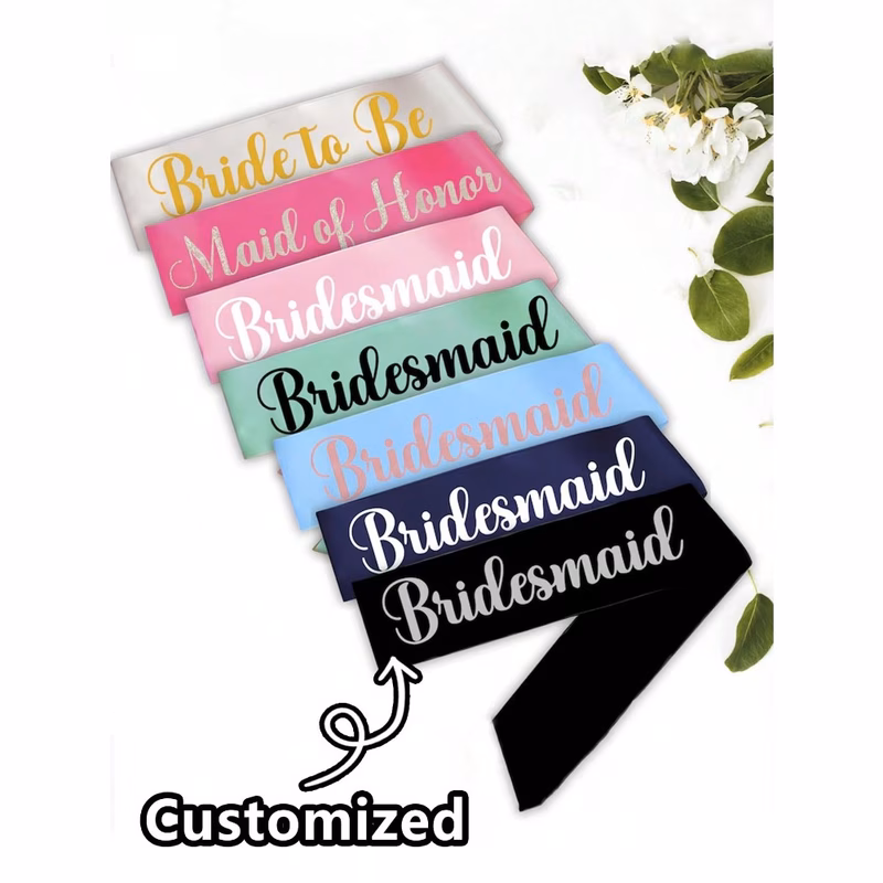 1pc customized text party belt customized belt with logo and text bride party belt customized beauty pageant birthday party bridesmaid belt bride party decoration bride party belt party decoration wed