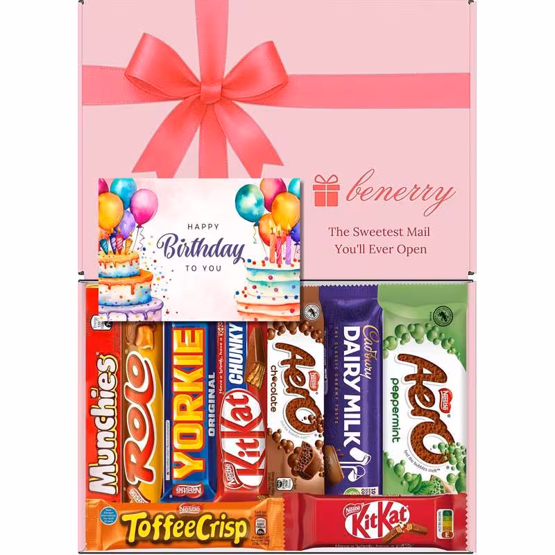 chocolate gift box 9 treats birthday for kids pink gift box