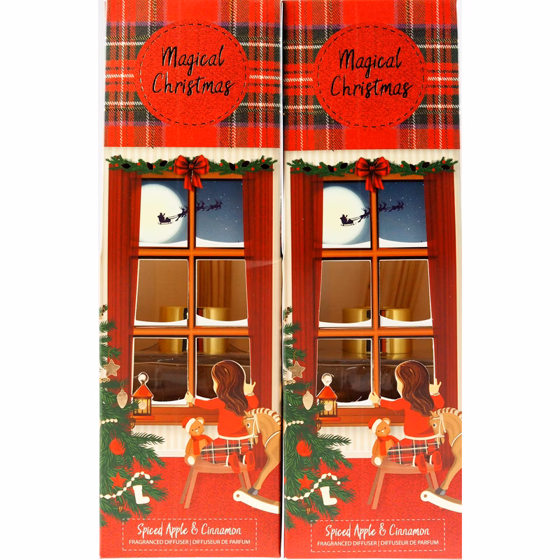 child at window and cinnamon 65ml reed diffuser gift set set of 2