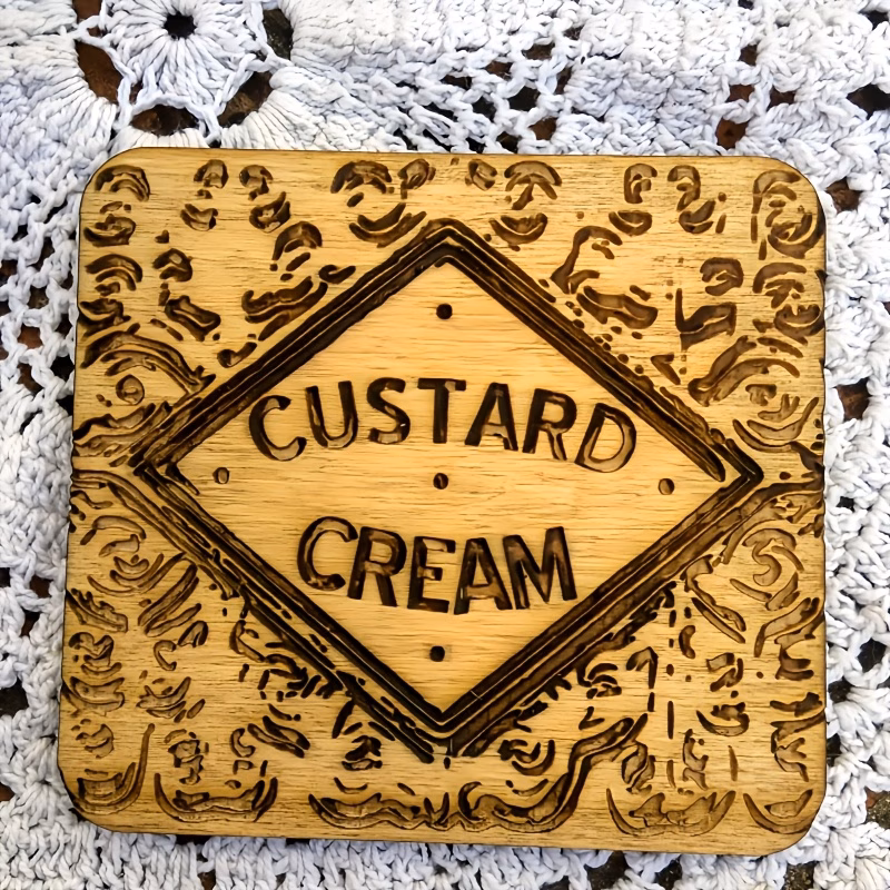 6pcs wooden classic biscuit coasters bourbon custard cream jam decorative coasters ornaments home decor handmade wooden handmade housewarming gift decorative plaques ornaments