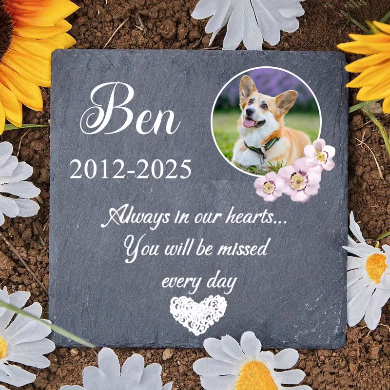 1pc personalized dog memorial stone custom photo gift ideal for loss of dog or cat lovers dog memorial keepsake gift