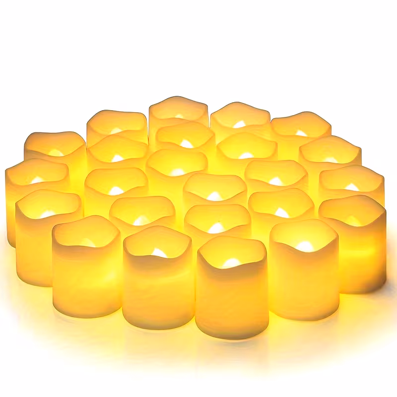24pcs set outdoor travel decoration flameless led candles creative wishing led tea light warm white flameless candle halloween christmas decor candle light