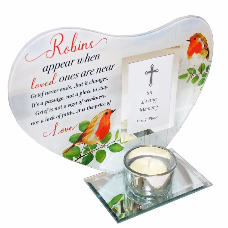 heart votive tea light candle holder with photo frame