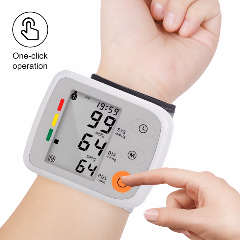 pressure monitor with rate detection adjustable wristband soft lcd display battery powered for broadcast function blood pressure wristband sleek soft fabric blood pressure for