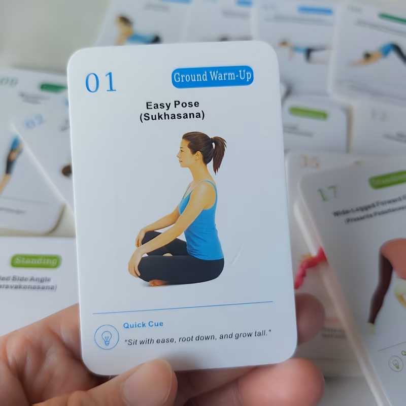 yoga cards deck 47 essential for building professional instructional flashcards with sanskrit names cues portable yoga gift for teachers beginners durable
