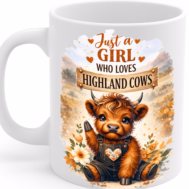 highland cow coffee mug 11oz white ceramic mug dishwasher microwave safe who highland cows cute farm animal design high quality durable print adorable gift for country design mg6838