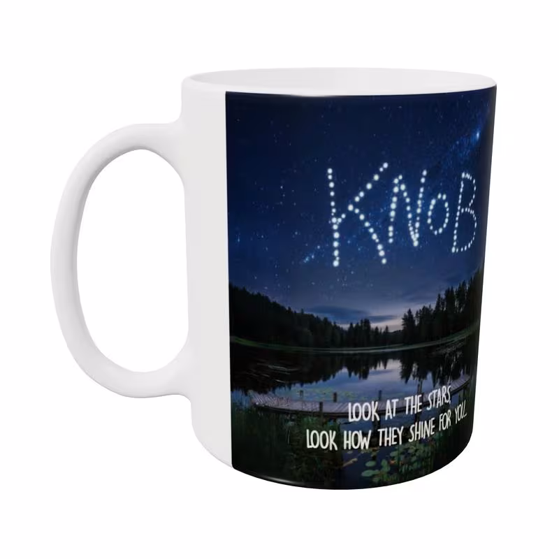 hippowarehouse look at the stars knob wrap around 11oz white ceramic coffee mug novelty print tea cup funny unique gift for men women birthday present office decor