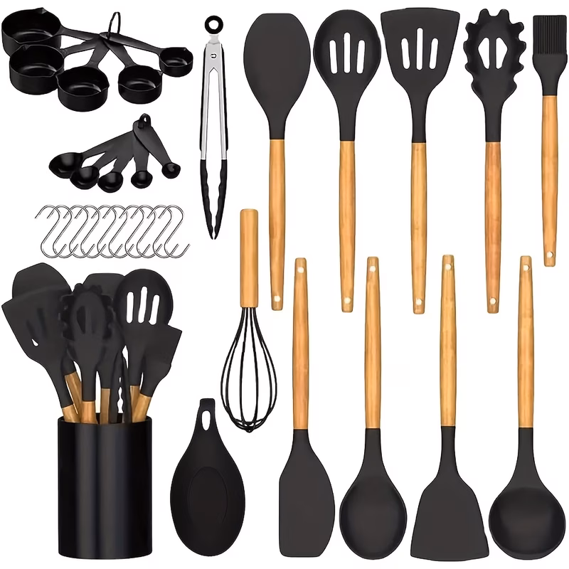 38pcs silicone kitchen utensil set non stick baking cooking utensils cooking spoon tools