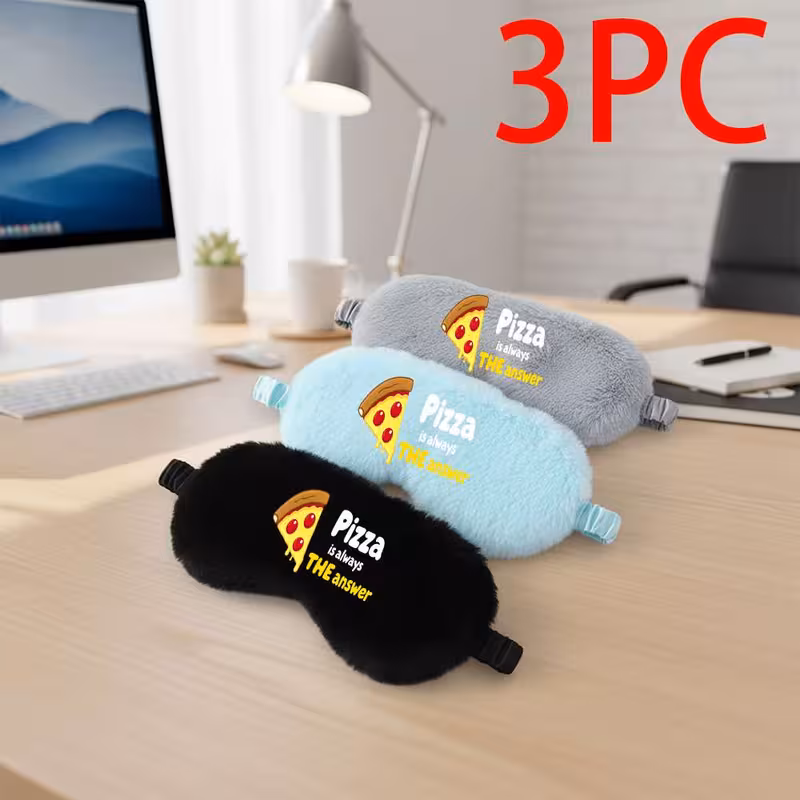 3pcs pizzathe pizza stamp illustration 3pcs sleep aid eye mask set gift for sleep multiple colors