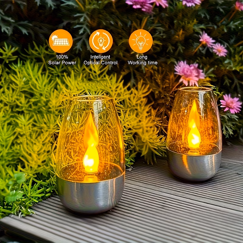 1pc lihangstar flameless flickering candles with dimmable realistic flame suitable for outdoor use portable led for parties weddings picnics free operation no