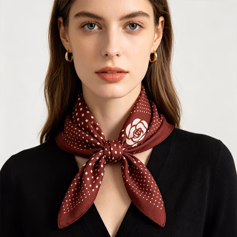 1pc 100 elegant square scarf luxurious and grand womens dressing accessory satin breathable windproof warm scarf formal dressing girlfriend gift soft and comfortable smooth headscarf