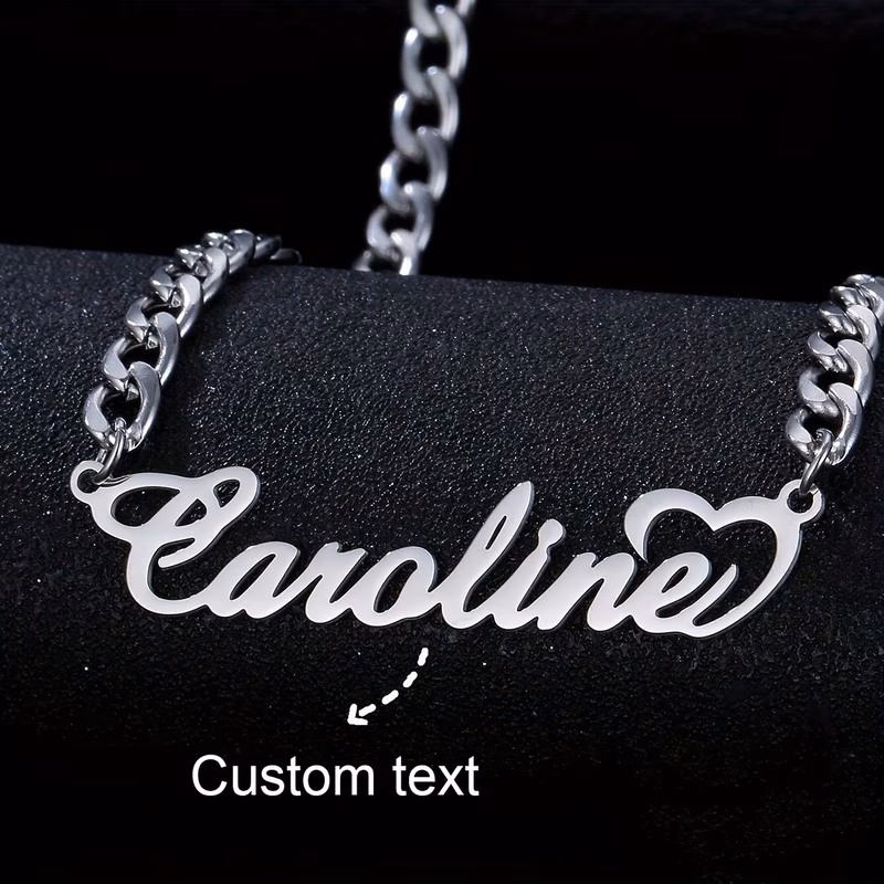 a single piece custom personalized fashionable stainless necklace featuring a customizable english letter name pendant stylish and easy a great gift for family