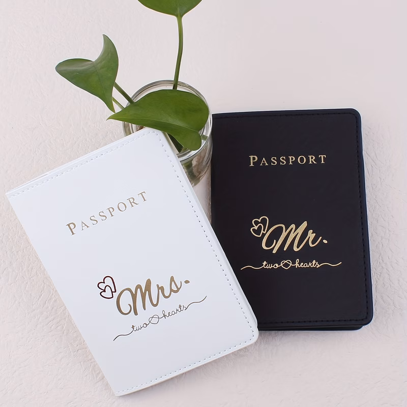 couples stylish travel passport holder set 2pcs
