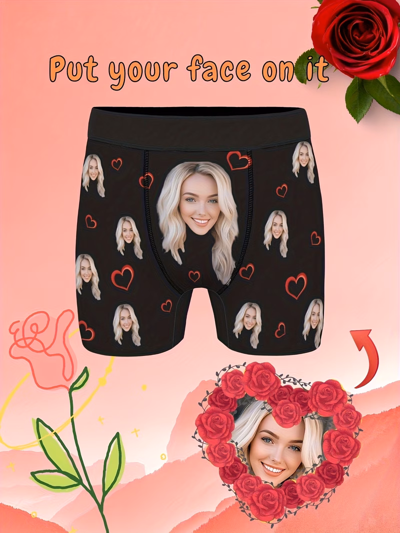 customized briefs couple portrait logo pattern customization briefs personalized face valentines day wedding anniversary daily wear unique gift for lovers