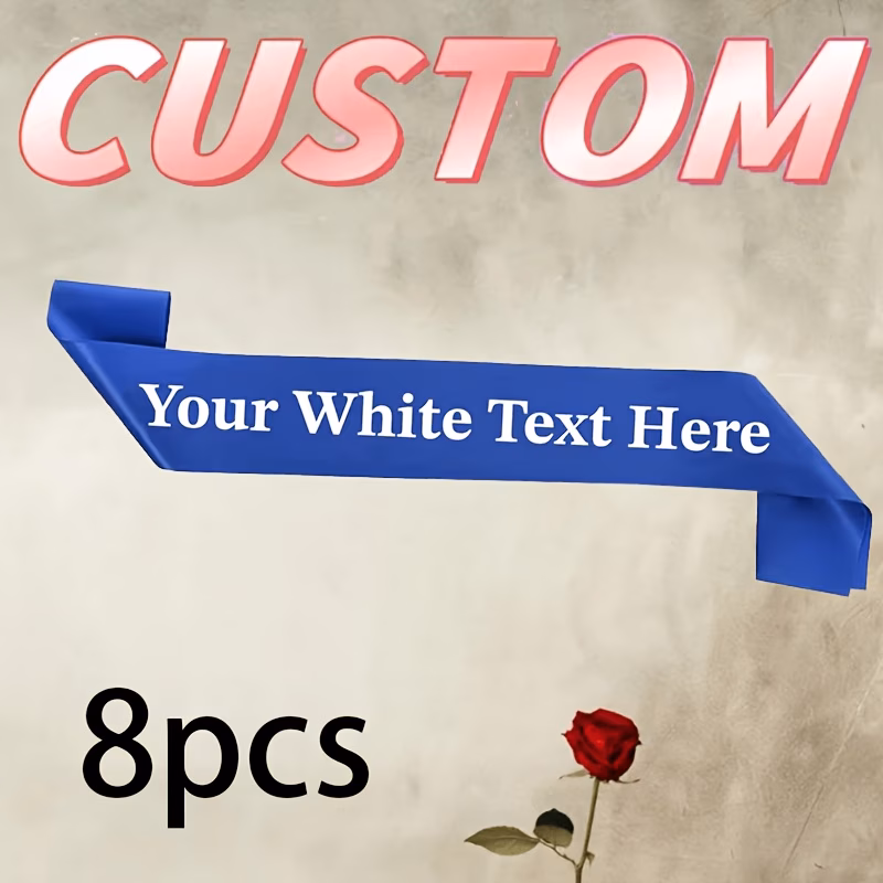 8pcs set of customizable personalized elegant sashes shoulder straps with text name personalized birthday sashes custom expectant mother sashes customizable sweet sashes bride to be sashes retirement