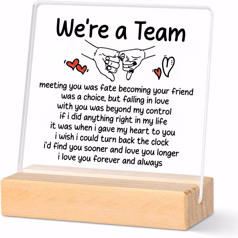 2d flat a suitable for all a single acrylic piece with a wooden a couples commemorative ornament a message acrylic decoration a gift for a r partner decorative sign and plaque