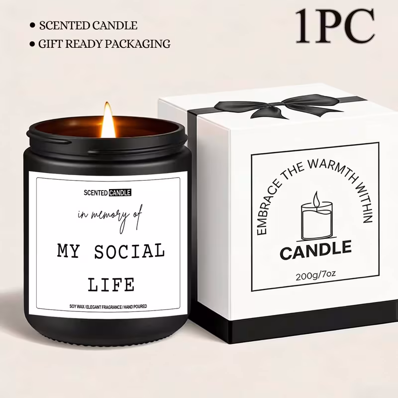 perfect gifts for friend coworker best friend women humor inspired candle 1pc scented candle for home office decor jar candle candle with in memory of my funny quote birthday gifts decor